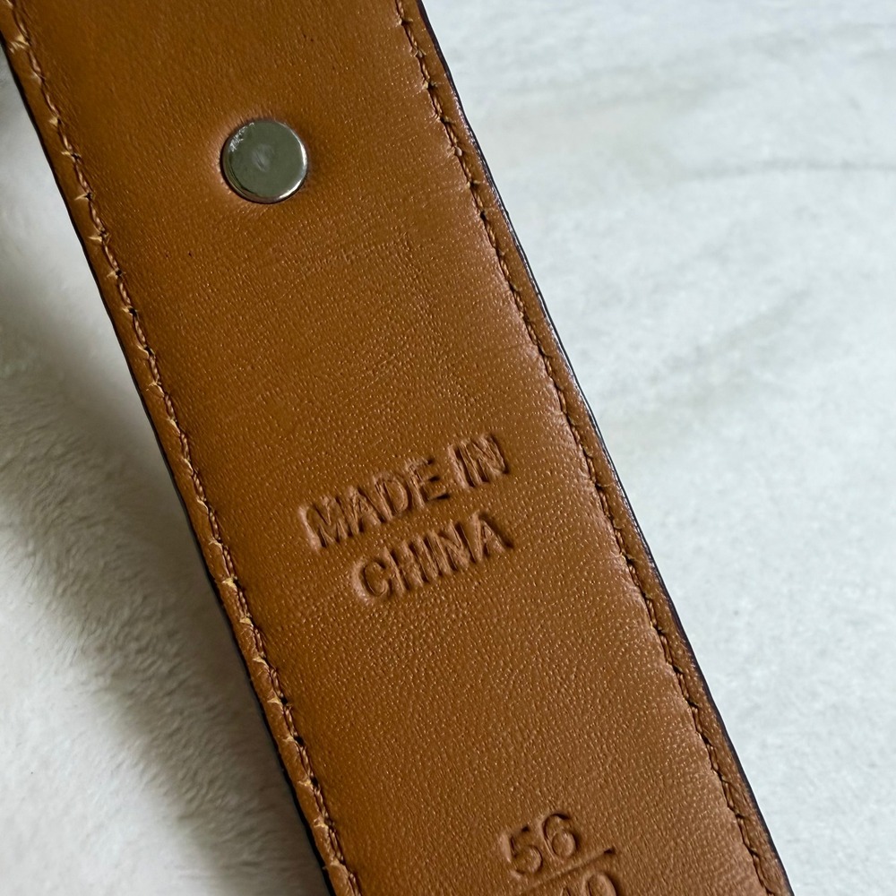 Polo Ralph Lauren Belt Mens 56 Brown Crocodile Embossed Italian Leather Silver - Picture 5 of 11